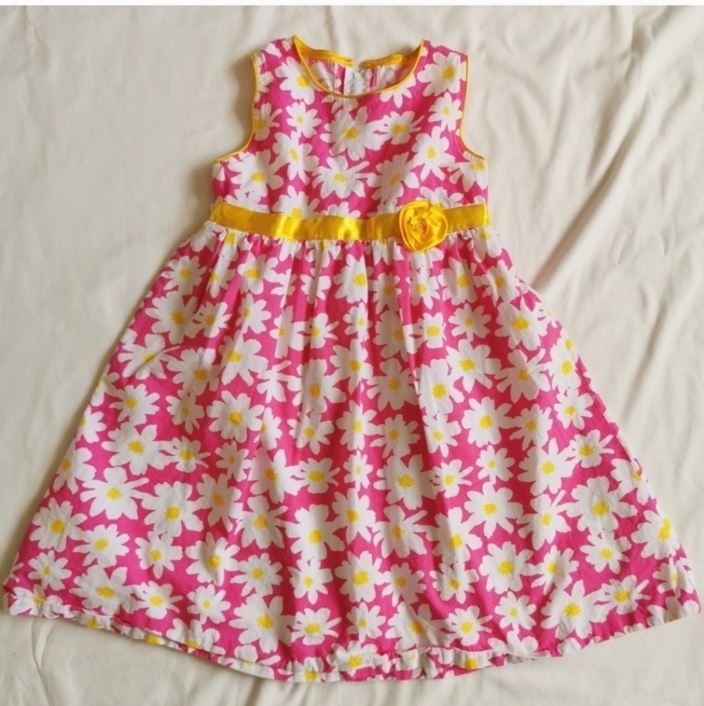 Floral Pink Yellow White Kids Dress to Bundle